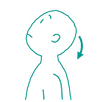 頭が後ろに倒れるのイラスト